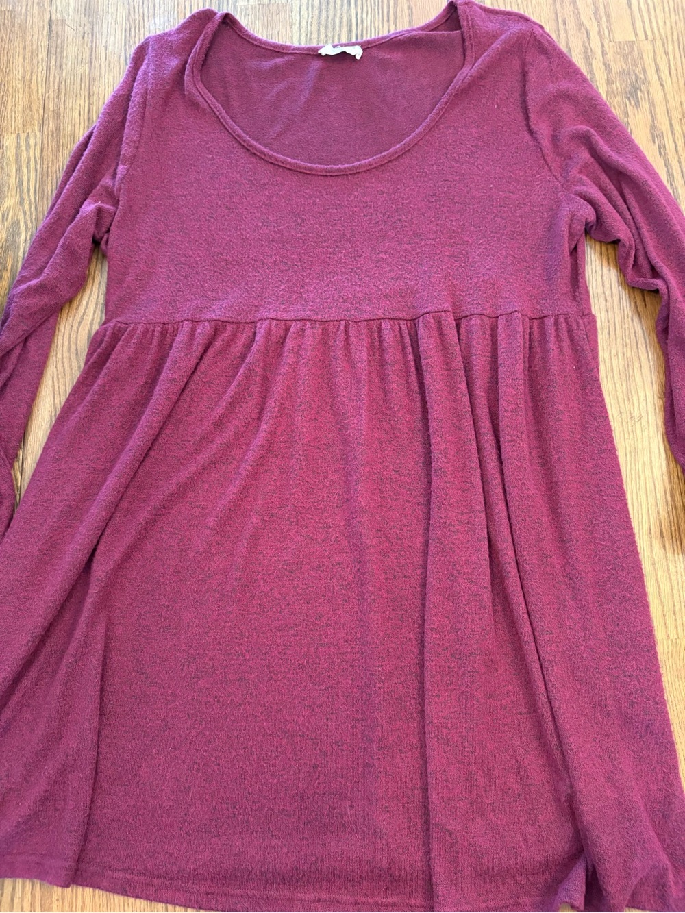Women’s Long Sleeve Empire Waist Dress - Plum